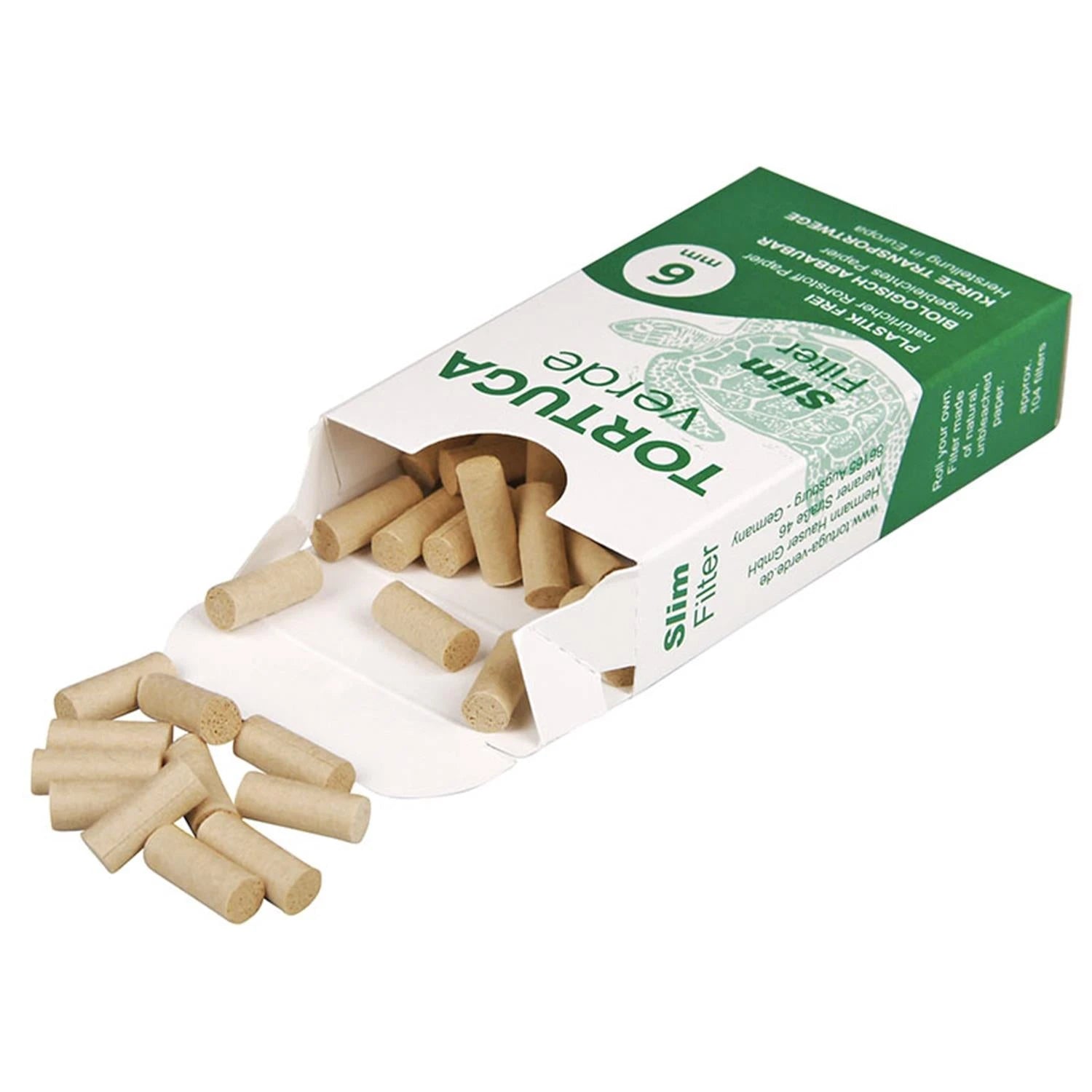 Tortuga verde Drehfilter Slim 6 mm ca. 104 Filter Tortuga verde